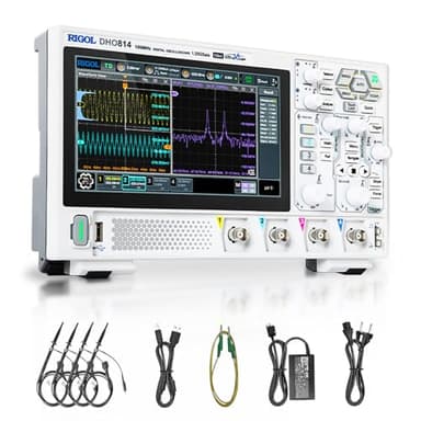 RIGOL Oszilloskop,DHO814 Tragbares Digitales Oscilloscope,100MHz Bandbreite,4 analoge Kanäle,12bit vertikale Auflösung,niedriges Grundrauschen,Unterstützung für mobile Netzteile