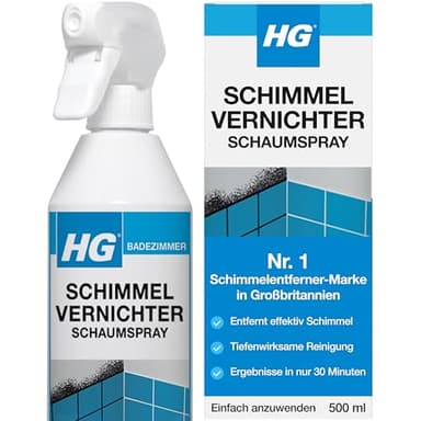 HG Schimmelentferner-Schaumspray, Reiniger für schwarzen Schimmel und Mehltau, entfernt Flecken – 500 ml