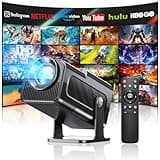 Seseno Beamer, Mini Projektor, 4K FHD 1080P Tragbarer Projektor, Unterstützt Android 11.0 5G WiFi 6 BT 5.0, Automatische Trapezkorrektur, 150 Zoll, 360-Grad-Flip Smart Beamer, für Phone/PC/Laptop/TV