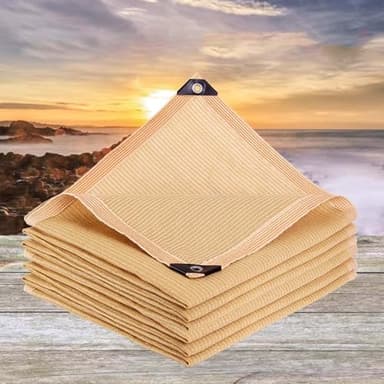 Wasserdichtes rechteckiges Sonnensegel, 4 x 6 m, Outdoor-Baldachin mit Ösen, kein Bohren, Balkonmarkise, Schattennetz für Garten, Terrasse und Gewächshaus