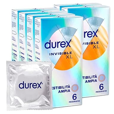 Durex Invisible Ultradünne Kondome (0,05 mm) mit hoher Empfindlichkeit XL, Extralarge, 36 Prophylaktisch