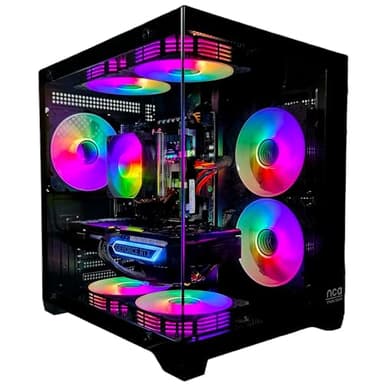 Gaming PC Phantom Black | NVIDIA RTX 5060 | 64GB RAM 1TB SSD | Intel 10 Core | RGB Lüfter mit Fernbedienung | Luftkühlung | WLAN 5 | Win 11