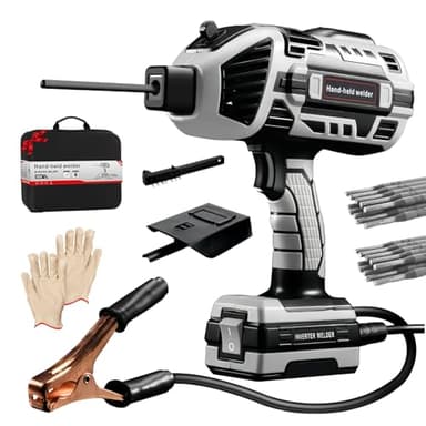 Handschweißgerät, Tragbare 220V Lichtbogenschweißgerät mit 20 Schweißstäben, IGBT-Wechselrichter, 6 Variable Stromanpassung, Elektroschweißgerätesatz für 3/32 "-1/8" (2,5-3,2 mm) Schweißstäbe (Grau)