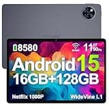DOOGEE U11 Android 15 Tablet 11 Zoll 16GB RAM +128GB ROM (2TB TF) 8580mAh Gaming Tablet Android, 13MP+5MP, Octa-Core Tablet PC 2.4G+5G WLAN GMS/ WidevineL1/ 3.5mm Audio/GPS/Face ID/OTG [2025]