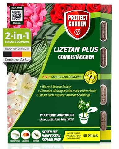 PROTECT GARDEN Lizetan Plus Combistäbchen, Langzeit-Schädlingsfrei und Premium-Dünger in Einem, 40 Stück