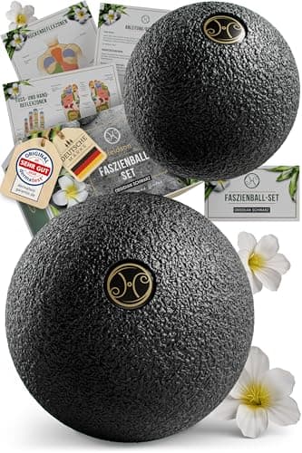 HELDSON® Premium Faszienball klein 2er Set [6cm & 8cm] - Faszien Ball hart - Faszienball für Füße - Massage Ball um Verspannungen in Nacken, Schulter zu lösen - Faszienkugel - Massageball Rücken