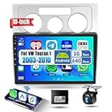 2G&64G Podofo 10.1'' Autoradio für VW Touran 1 2003-2010 Wireless Carplay Android Auto,Android 13 Radio 2 Din mit Bluetooth WiFi GPS HiFi RDS/FM +AHD Rückfahrkamera/Canbus