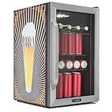 Klarstein Kühlschrank 70L, Kleiner Kühlschrank mit Herausnehmbaren Ablagen, Leiser Mini Kühlschrank mit Glastür & LED, Getränkekühlschrank Klein, Outdoor Geeignet, Biersafe für Flaschen, 0-10°C