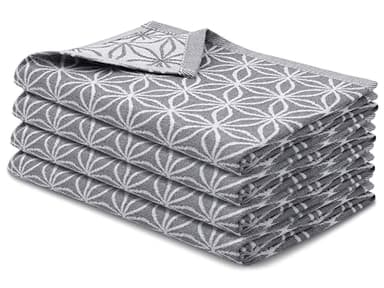 ZOLLNER 4er Set Geschirrtücher 100% Baumwolle, 50x70 cm, Grau