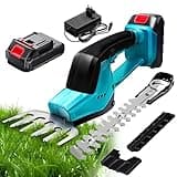 KingSom Akku Heckenschere, Gartenschere mit Akku 21V und Ladegerät, 2 in 1 Elektrisch Gartenschere mit 35 cm Strauchschere und 13 cm Grasschere, Klein Handheckenschere Akkus Handliche Grasschere