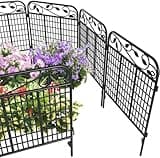 Amagabeli Garden Home 1.12M X 0.9M X 2 Stück Beetzaun Metall Dekorative Gartenzaun Metall Zaun metall Gartenzäune Dekorative Zaun Garten Steckzaun Teichzaun Steckzaun für Hunde Gartenzaun Komplettset