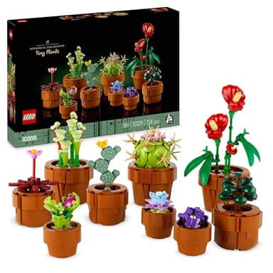 Lego 10329 Icons Mini Pflanzen, 9 künstliche Blumen zum Bauen, Botanical Collection Sammel-Set für Erwachsene mit baubarem Terrakotta-Topf, Wohndeko, Geschenk für Frauen und Männer