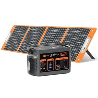 FlashFish 300W Tragbares Powerstation mit Solarpanel 100W, 179,2Wh LiFePO4 Akku, Schnellladung 0–80% in 1 Std, EPS-Funktion,Multifunktions Solar Generator für Camping, Draußen, Reisen, Notfälle