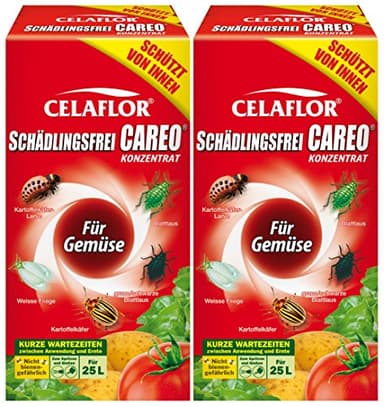 Celaflor Schädlingsfrei Careo Konzentrat Gemüse, Vollsystemisches Mittel mit schneller und breiter Wirkung gegen Blattläus, Zikaden, Weiße Fliege, Raupen, Käfer, Buchsbaumzünsler, 500 ml