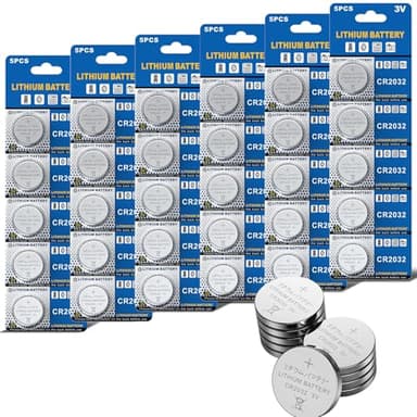 GutAlkaLi CR2032 3V Lithium Knopfzelle Elektro CR 2032 Lithium, 6 Packungen mit je 5 Einheiten, 30 Stück