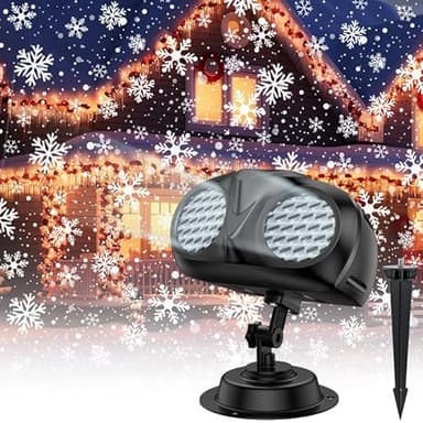 ACELIFE Schneeflocken Projektor Lichter, LED Projektionslampe mit Fernsteuerung außen Innen Weihnachtsprojektor Schneefall Lichter für Weihnachten Neujahr Party Feste