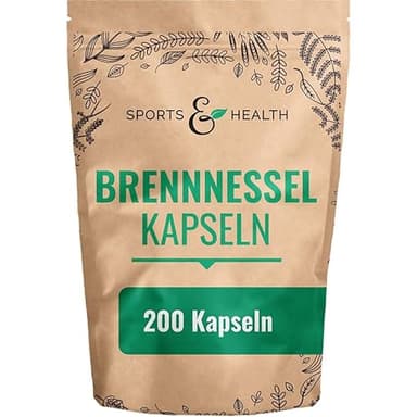 Brennnessel Kapseln - 200 Kapseln - Hochdosiert 900mg pro Tagesdosierung - Vegan - Ohne Zusatzstoffe – Brennessel