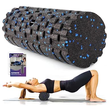 Faszienrolle mit 3D-Texturmassage, Foam Roller(33cm x 14cm) zur Muskelverspannungen lindern, mittlere Härte Selbstmassage Fazienrolle für rücken wirbelsäule Rücken Beine