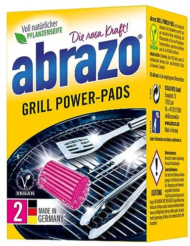 abrazo Grill Power-Pads - 3 Grillreiniger, Fettlöser mit antibakterieller Seife, Backofen und Grill Reiniger, Reinigung von Rost und Zubehör