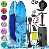 BRAST® SUP Board Shark | Aufblasbares Stand up Paddle Set | 300-365cm viele Modelle | inkl. Zubehör Fußschlaufe Paddel Pumpe Rucksack | Blau Grün Gelb Rot Türkis Orange Pink | Blau 320
