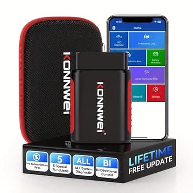 KONNWEI KDIAG OBD2 Diagnosegerät Auto mit Alle System Scan OBDII/EOBD Diagnose Fehlercode Leser zur Motordiagnose Check Engine Löschen mit DTC Definition Bluetooth kompatibel mit iOS und Android