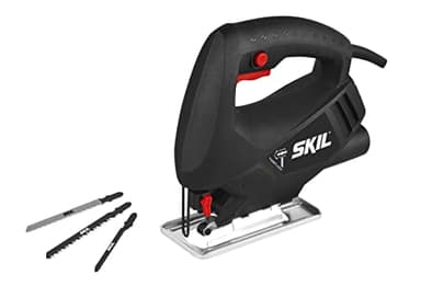 SKIL 4190 AA Stichsäge (400 W Motor, Schnitttiefe von 65 mm, mit 3 Sägeblättern für Holz geliefert, für gerade und kurvenförmige Schnitte) F0154190AA