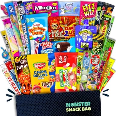 40 Trend-Süßigkeiten aus aller Welt in einer Box auch als Geschenk z.B. zum Geburtstag - XXL Mix mit amerikanischen Süssigkeiten und Sweets