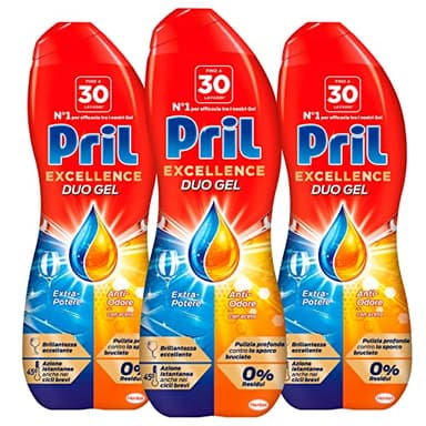 Pril Excellence Duo Geschirrspülgel mit extra Stärke, entzündungshemmend, Tiefenreinigung gegen verbrannte Verschmutzungen