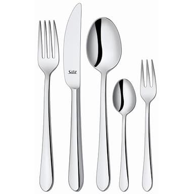 Silit Midi Besteck Set 6 Personen, 30-teilig, Monobloc-Messer, Crominox Edelstahl 18/10 poliert, glänzend, spülmaschinengeeignet