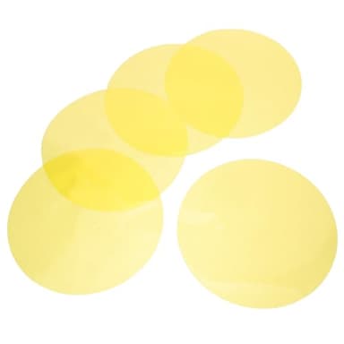 SHINEOFI 5 Stück Ambientelicht-Gel-Aufkleber, 10 cm Selbstklebende Dimmerfolie, Runde Lichtdiffusorfolie mit Warmen Farbfiltern für Led-deckenstrahler Und Videoleuchten, Gelb