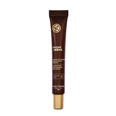 Yves Rocher RICHE CRÈME - Antifalten Aufgenpflege -Regenerierende Anti-Aging Augencreme - Gegen Falten & Tränensäcke - Mit Öl aus 1000 Rosen für intensive Zellregeneration - 14 ml