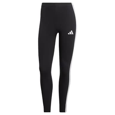 Adidas Damen Essentials 3-Stripes Cotton Leggings, Black/White, L