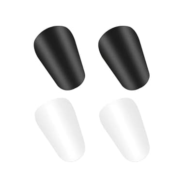 4 Stück Mini Schienbeinschoner Fußball - Kleine Schienbeinschoner für Erwachsene & Kinder, 10x6 cm, Malbarer Schutz mit Stutzenhalter-Kompatibilität, Schwarz/Weiß