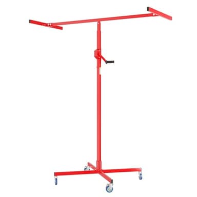 Wiltec Plattenheber bis max. 50 kg, Höhe 190-330 cm, Montagehilfe für Trockenbau, Paneelheber mit 4 Rädern, Feststellbremsen