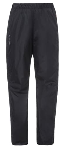 VAUDE Regenhose Damen Fluid Full-Zip Pants II, schwarz - Größe 40, wasserdichte Outdoorhose - Wassersäule 10.000 mm, Fahrradhose atmungsaktiv & Winddicht, 2-Lagen Überhose schnell überziehbar
