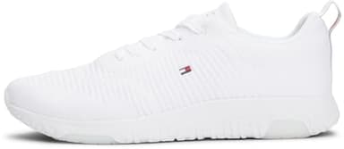 Tommy Hilfiger Herren Runner Sneaker Corporate Knit Rib Runner Sportschuhe, Weiß (White), 45