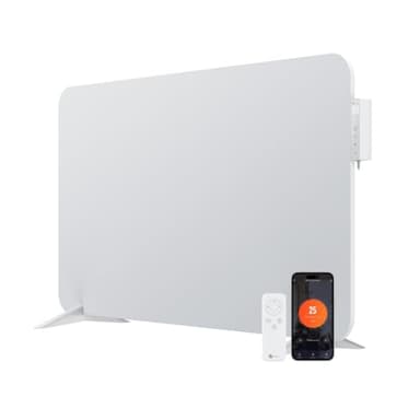 BR Bringer Infrarotheizung 750 Watt mit Smart Thermostat, WIFI & App - für Wandmontage oder als Standgerät für kleinere Räume bis 15m² - sehr Energiesparend - Deutsche Qualitätsmarke (weiß)