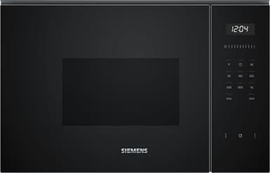 Siemens BF525LMB1 iQ500, Einbau-Mikrowelle, 59 x 38 cm, 800W, 20L Garraum Edelstahl, 25,5 cm Drehteller, touchControl Bedienung, Hydrolytische Reinigungshilfe, cookControl 7 Automatikrogramme, Schwarz
