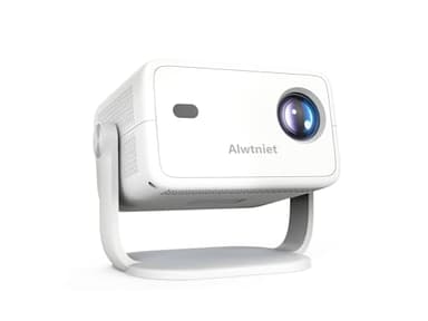 Android 13 Beamer 4K, 400 ANSI Smart Beamer mit WLAN und Bluetooth, Autofokus Auto Keystone Mini Tragbarer Projektor Sprachfernbedienungs unterstützter Heimkino(L018 NTV)
