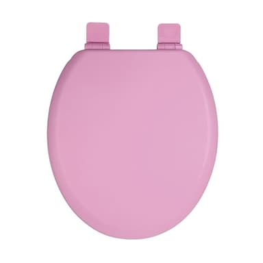 WC-Sitz Holzkern, Matt – Soft-Touch & ultraglatt (ohne Orangenhaut), Absenkautomatik & Schnellverschluss (Easy-Clean) – O-Form, Lochabstand 155 mm – PIKLiDS (Pink matt)