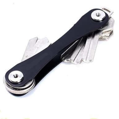 BOBOZHONG Kompakter Schlüsselanhänger,Key Organizer,Pocket Smart Key Holder,Schlüsselbund Organizer,Schlüsselhalter Schlüssel-Etui,Schlüsselmäppchen,schwarz(bis zu 12 Schlüssel)