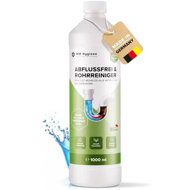 MM HYGIENE® Abflussreiniger EXTRA STARK 1000ml – Rohreiniger für Verstopfungen - löst Speisereste, Öle, Fette & Haare - beseitigt üble Gerüche - für Siphon, Waschbecken, Dusche