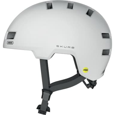 ABUS Stadthelm Skurb MIPS - Fahrradhelm mit zusätzlichem Aufprallschutz - zum Skaten, BMX-Fahren oder Longboarden - Weiß, Größe S
