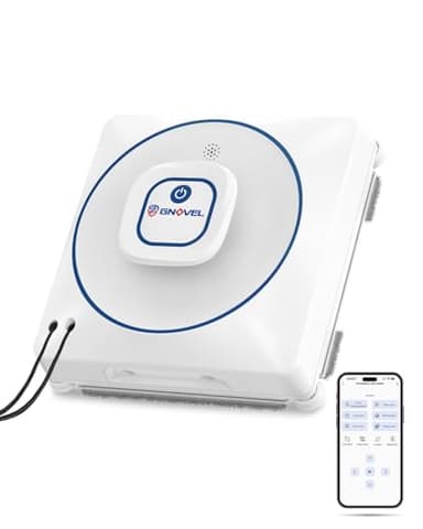 GNOVEL Fensterputzroboter mit 8000Pa Saugkraft, 15-fach Anti-Absturz-System, 4 Reinigungsmodi und Auto-Sprühtechnik - Ideal für Fenster, Spiegel und Glastüren