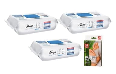 Sleepy Easy Clean Oberflächenreinigungstücher – 3 Blau - 300 Tücher + Bambus Vital-Pads (3 Stück Blau)