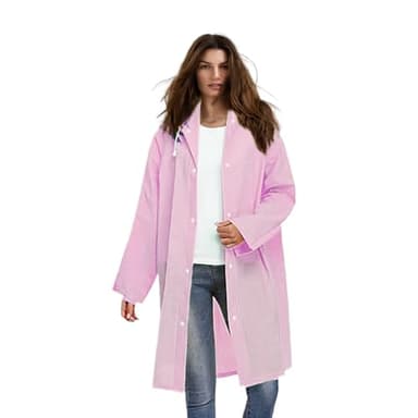 Voarge Eva Regenjacke Regenmantel für Erwachsene, für Damen und Herren Regenbekleidung Regencape Regenjacke Wasserdicht für Wandern Radfahren, L, Rosa