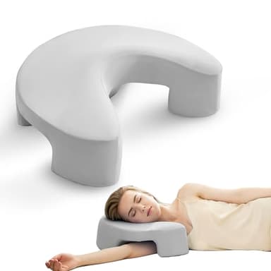 Ergonomisches Seitenschläferkissen mit Armloch – Orthopädisches Nackenstützkissen aus Memory Foam für Nacken & Schulter – Kissen für Seitenschläfer, Rücken- und Bauchschläfer – Waschbarer Bezug, Grau