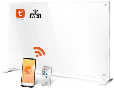KESSER® Infrarotheizung Energiesparend Infrarot Standgerät & Wandmontage Elektroheizung 550W mit Fernbedienung Thermostat & App-Steuerung Elektrisch Heizpaneel Heizung Konvektor Standfüße