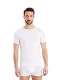 FINN Business Unterhemd Herren Kurzarm mit Rundhals-Ausschnitt - Unterziehshirt Männer aus original Lenzing® Modal Stoff - Das perfekte T-Shirt unter Hemd und Anzug Weiß Weiss M
