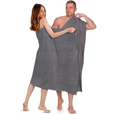 altego Saunahandtuch 100 x 200 cm Grau – Saunatuch Baumwolle, Badehandtuch groß, Premium Qualität